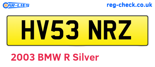 HV53NRZ are the vehicle registration plates.