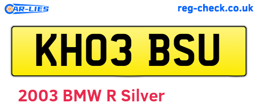 KH03BSU are the vehicle registration plates.