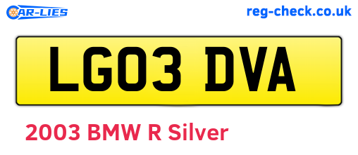 LG03DVA are the vehicle registration plates.