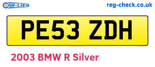 PE53ZDH are the vehicle registration plates.