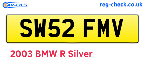 SW52FMV are the vehicle registration plates.