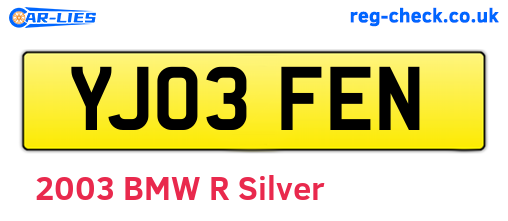YJ03FEN are the vehicle registration plates.