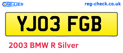 YJ03FGB are the vehicle registration plates.