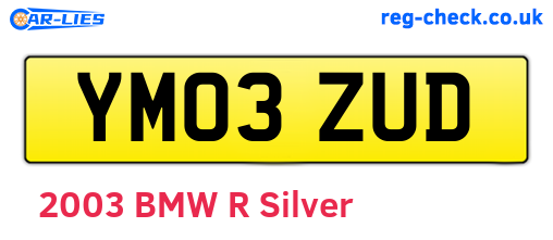 YM03ZUD are the vehicle registration plates.