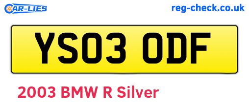 YS03ODF are the vehicle registration plates.
