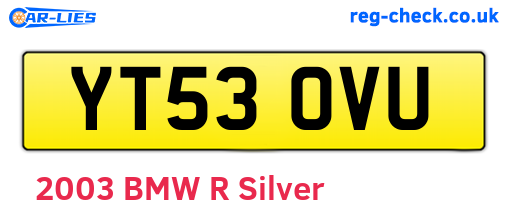 YT53OVU are the vehicle registration plates.