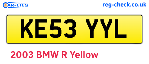 KE53YYL are the vehicle registration plates.