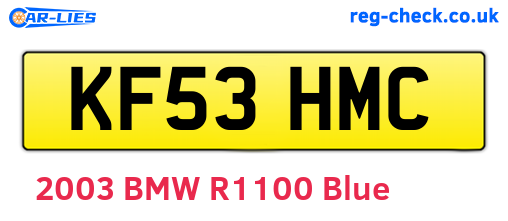 KF53HMC are the vehicle registration plates.