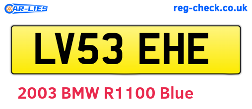 LV53EHE are the vehicle registration plates.