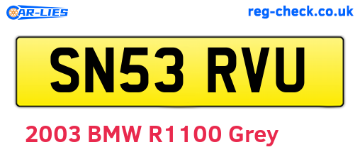 SN53RVU are the vehicle registration plates.