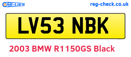 LV53NBK are the vehicle registration plates.