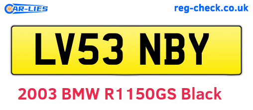 LV53NBY are the vehicle registration plates.