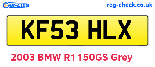 KF53HLX are the vehicle registration plates.