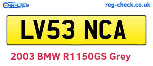 LV53NCA are the vehicle registration plates.