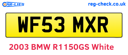WF53MXR are the vehicle registration plates.