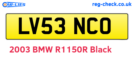 LV53NCO are the vehicle registration plates.