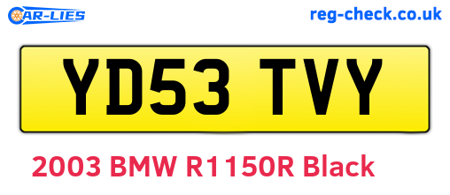 YD53TVY are the vehicle registration plates.