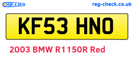 KF53HNO are the vehicle registration plates.