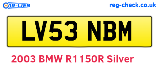 LV53NBM are the vehicle registration plates.