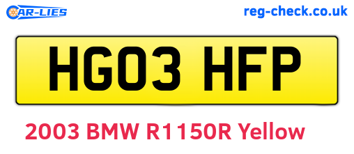 HG03HFP are the vehicle registration plates.