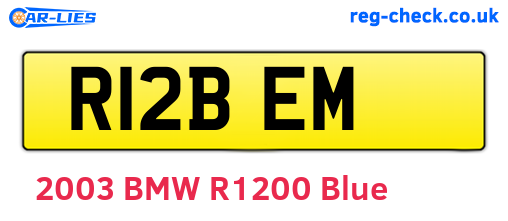 R12BEM are the vehicle registration plates.