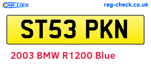 ST53PKN are the vehicle registration plates.