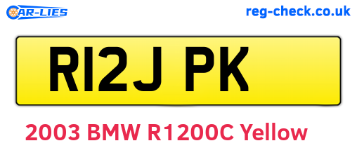 R12JPK are the vehicle registration plates.