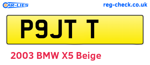 P9JTT are the vehicle registration plates.