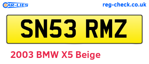 SN53RMZ are the vehicle registration plates.