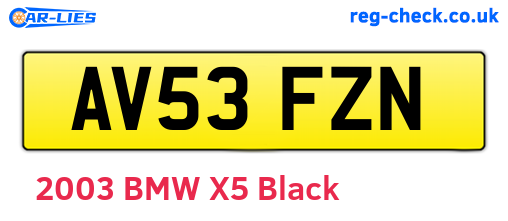 AV53FZN are the vehicle registration plates.