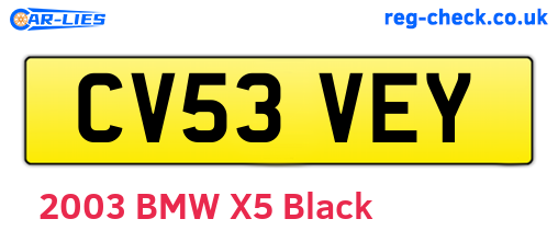 CV53VEY are the vehicle registration plates.