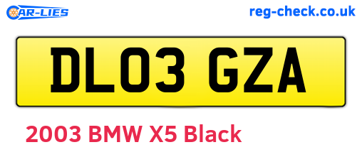 DL03GZA are the vehicle registration plates.