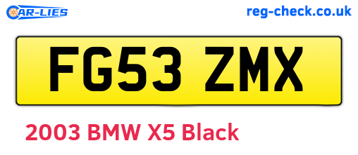 FG53ZMX are the vehicle registration plates.