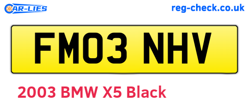 FM03NHV are the vehicle registration plates.