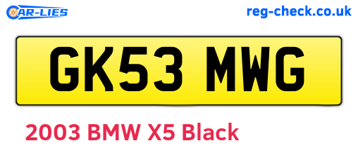 GK53MWG are the vehicle registration plates.