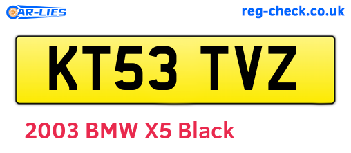 KT53TVZ are the vehicle registration plates.