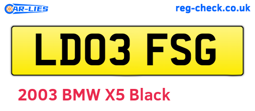 LD03FSG are the vehicle registration plates.