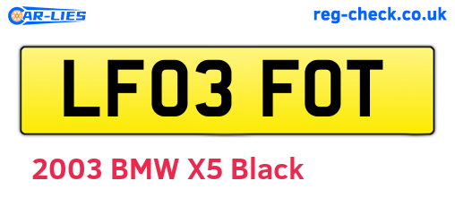LF03FOT are the vehicle registration plates.