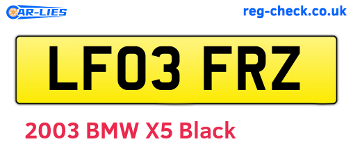 LF03FRZ are the vehicle registration plates.