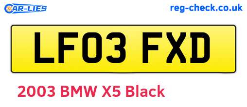 LF03FXD are the vehicle registration plates.