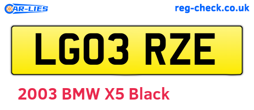 LG03RZE are the vehicle registration plates.