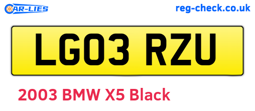 LG03RZU are the vehicle registration plates.