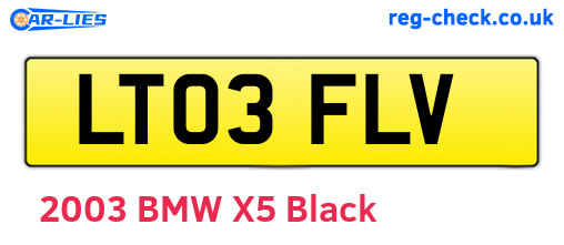 LT03FLV are the vehicle registration plates.