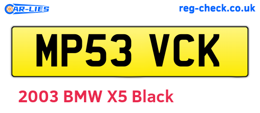 MP53VCK are the vehicle registration plates.