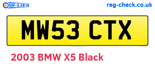 MW53CTX are the vehicle registration plates.