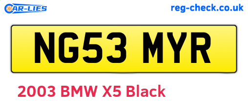 NG53MYR are the vehicle registration plates.