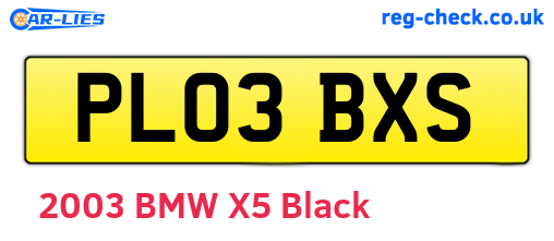 PL03BXS are the vehicle registration plates.
