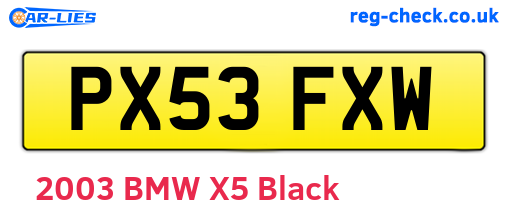 PX53FXW are the vehicle registration plates.
