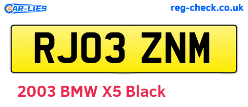 RJ03ZNM are the vehicle registration plates.