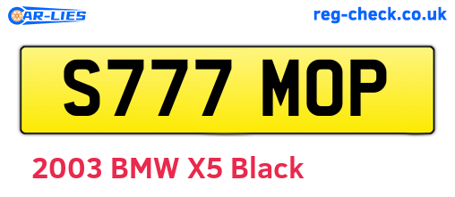 S777MOP are the vehicle registration plates.
